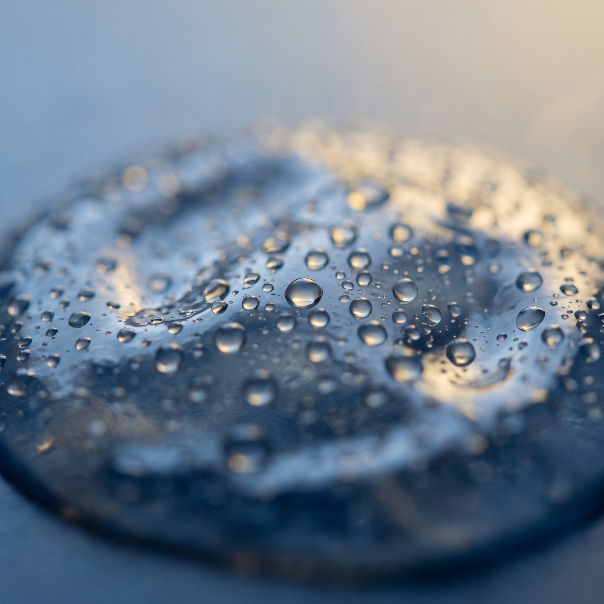 Hydrogel surface macro with water beading